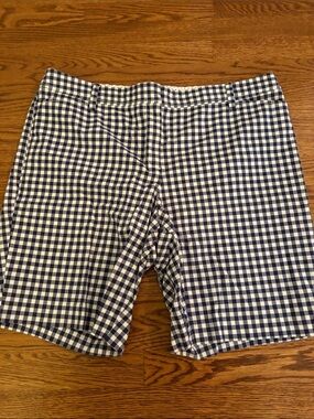 Talbots Navy and White Gingham Perfect Shorts